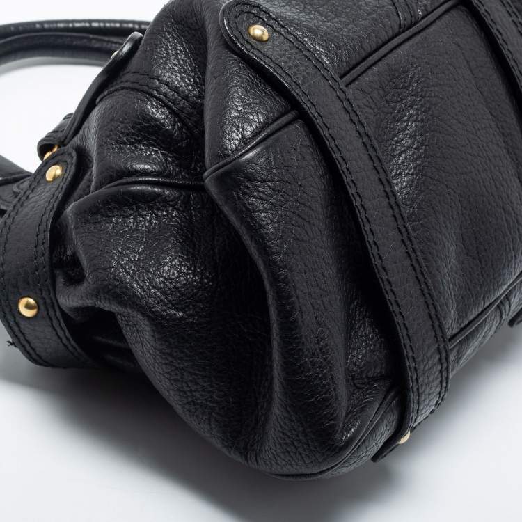 Pre Owned Valentino Black Leather Catch Satchel