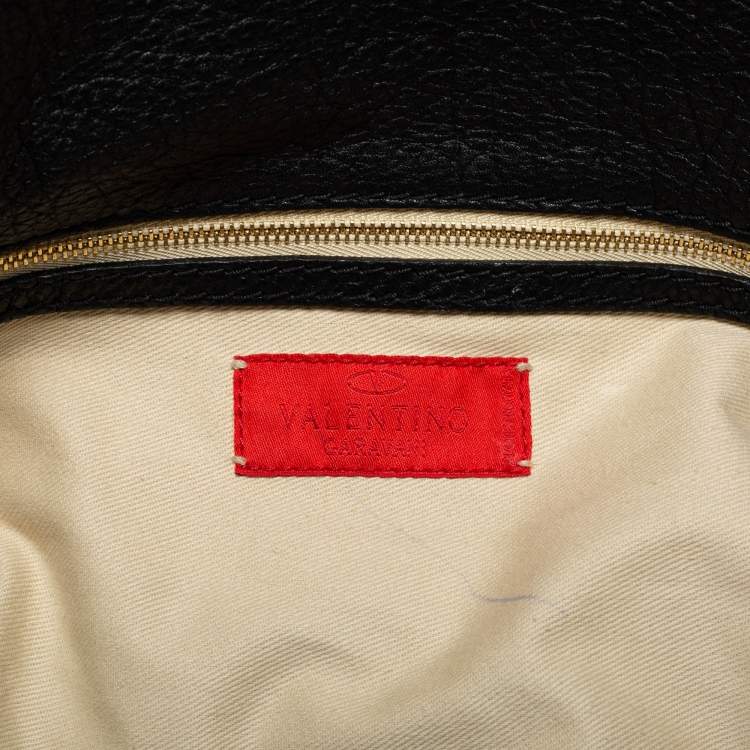 Pre Owned Valentino Black Leather Catch Satchel