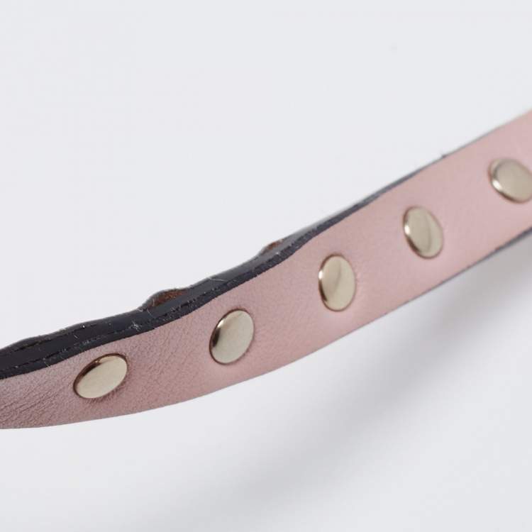 Pre Owned Valentino Pink Leather Small Rockstud Flap Crossbody Bag