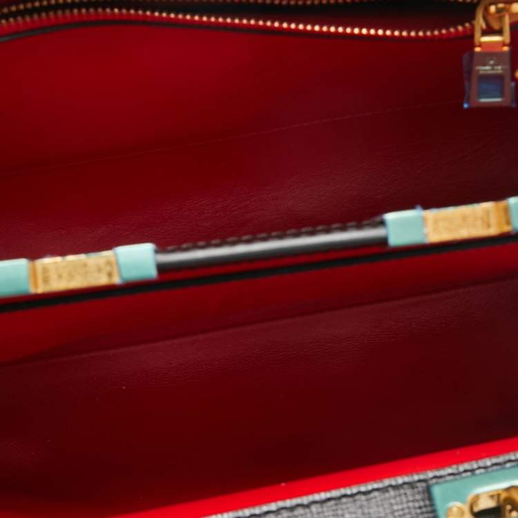 Pre Owned Valentino Black Leather Medium Rockstud Alcove Tote