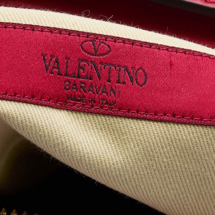 Pre Owned Valentino Red Leather Roman Stud Satchel