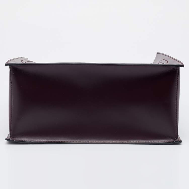 Pre Owned Valentino Burgundy Leather VLogo Tote