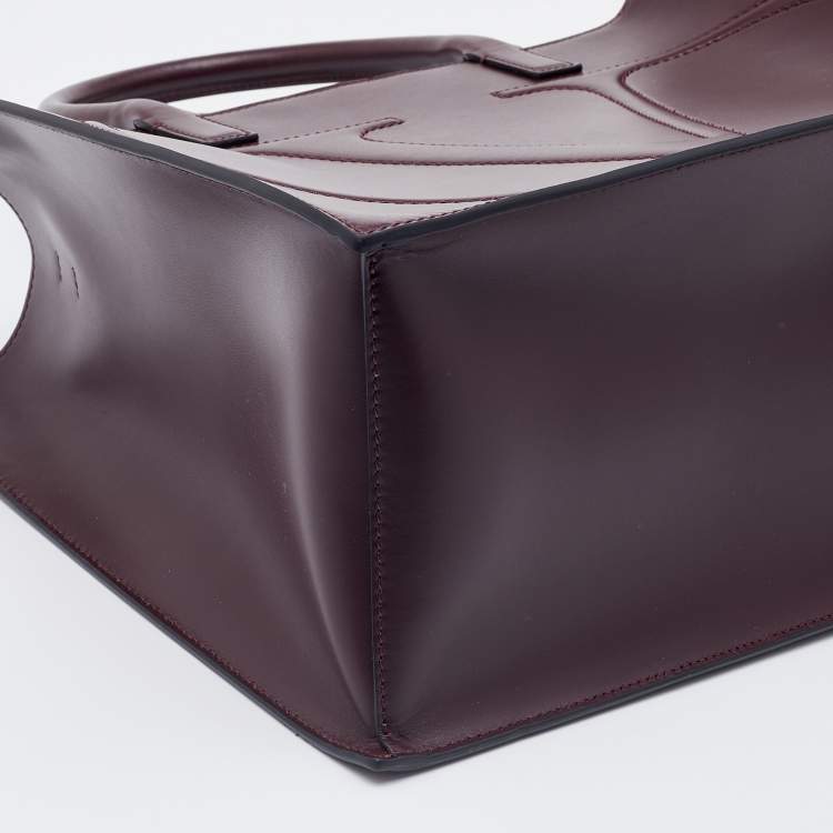 Pre Owned Valentino Burgundy Leather VLogo Tote
