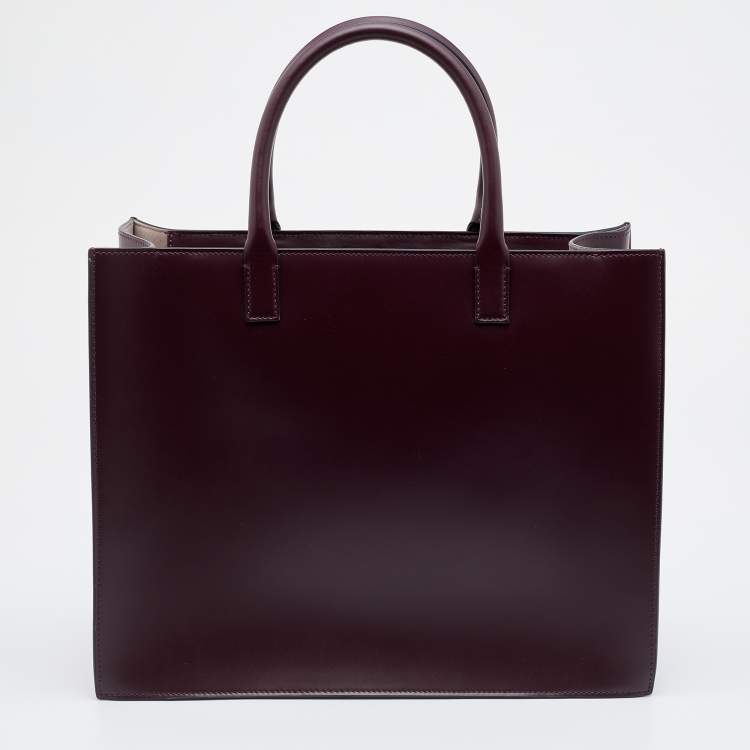 Pre Owned Valentino Burgundy Leather VLogo Tote
