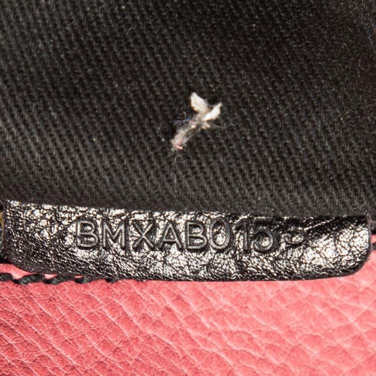 Pre Owned Valentino Pink Leather Crystal V Logo Tote