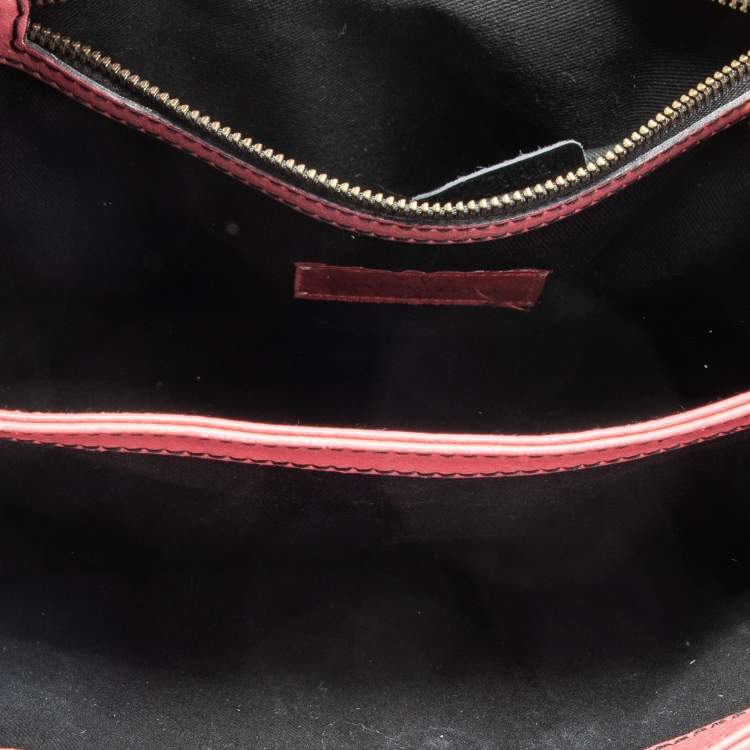 Pre Owned Valentino Pink Leather Crystal V Logo Tote