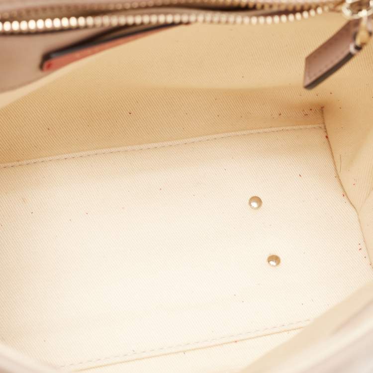 Pre Owned Valentino Pink Leather Medium Candystud Top Handle Bag