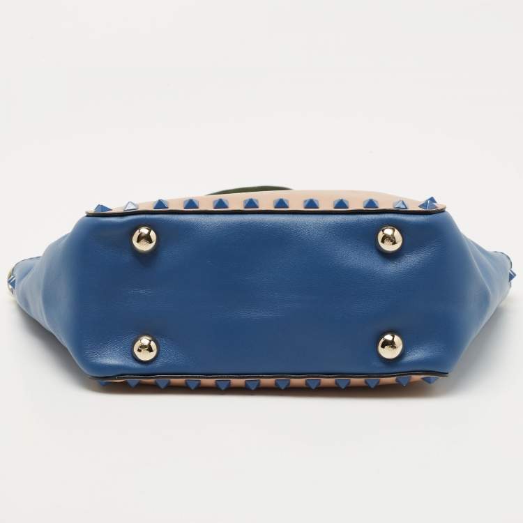 Pre Owned Valentino Multicolor Leather Mini Rockstud Trapeze Tote