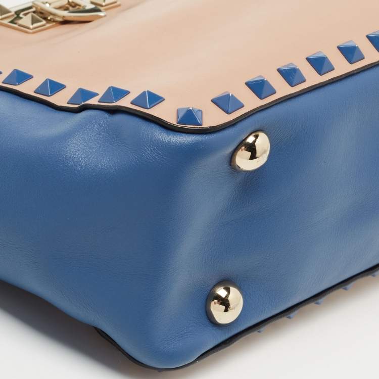 Pre Owned Valentino Multicolor Leather Mini Rockstud Trapeze Tote