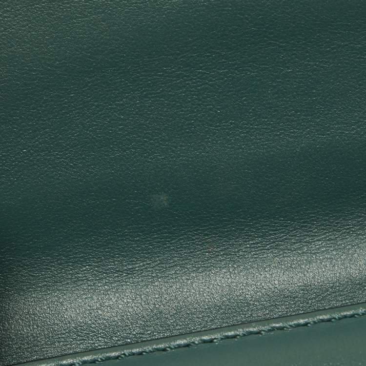 Pre Owned Valentino Green Leather Medium Rockstud Glam Lock Flap Bag