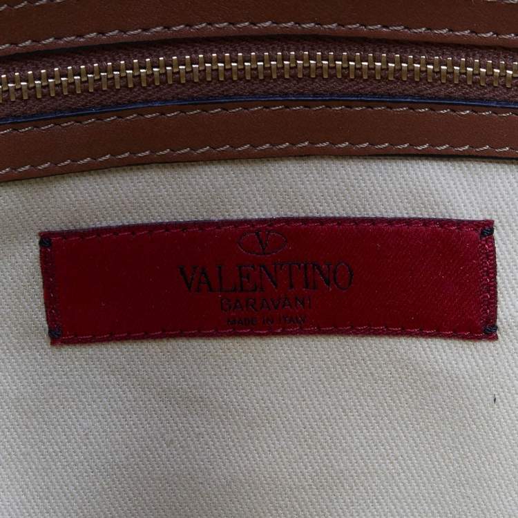 Pre Owned Valentino Brown Leather Va Va Voom Tote