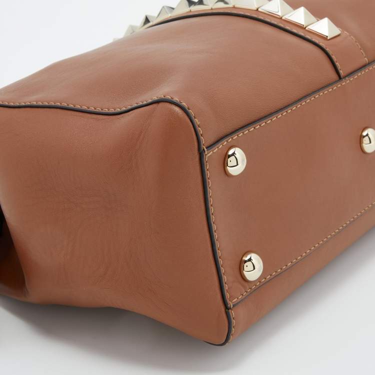 Pre Owned Valentino Brown Leather Va Va Voom Tote