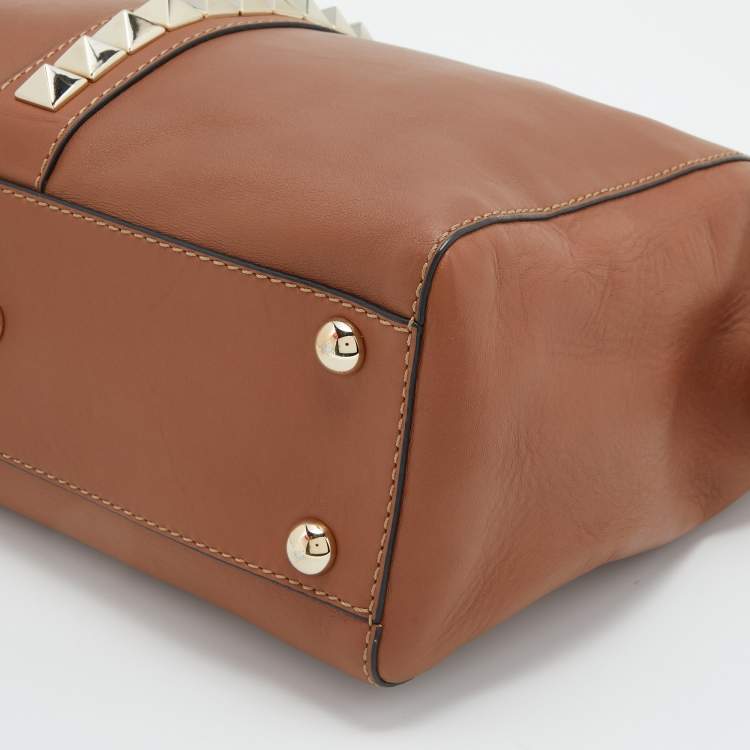 Pre Owned Valentino Brown Leather Va Va Voom Tote