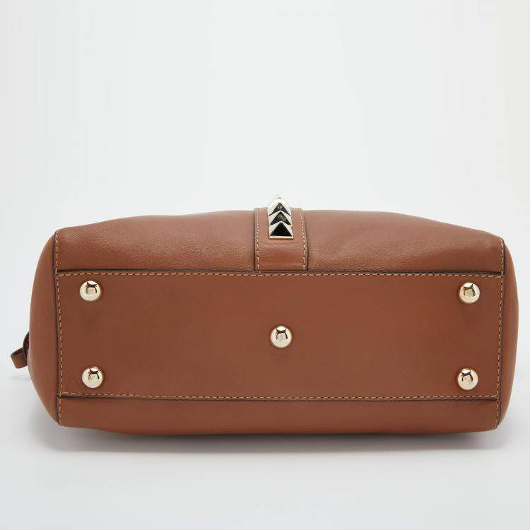 Pre Owned Valentino Brown Leather Va Va Voom Tote