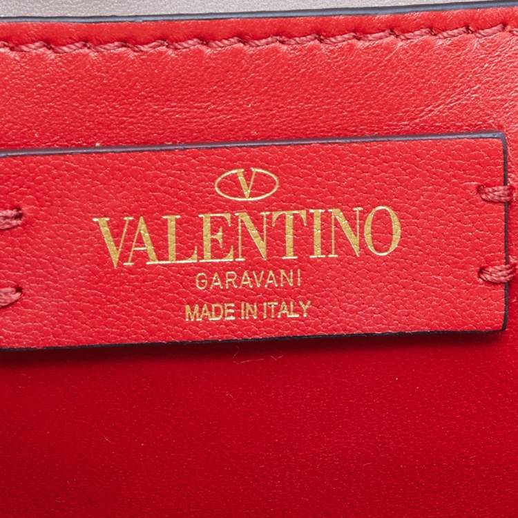 Pre Owned Valentino Burgundy Leather Supervee VLogo Clutch