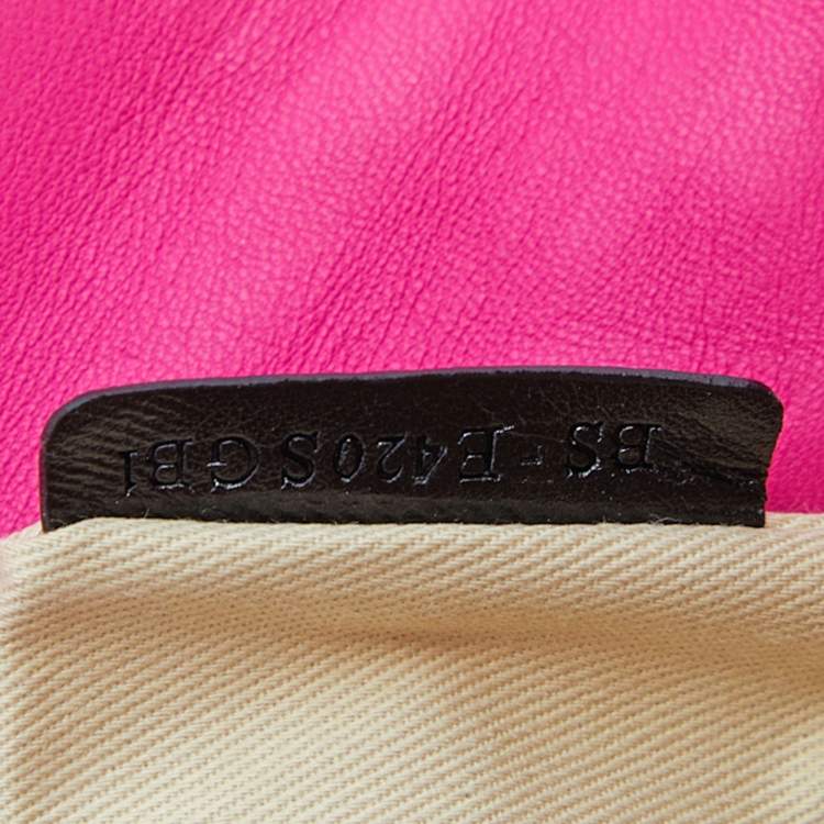Pre Owned Valentino Pink/Beige Leather Medium Embellished Rockstud Glam Lock Flap Bag