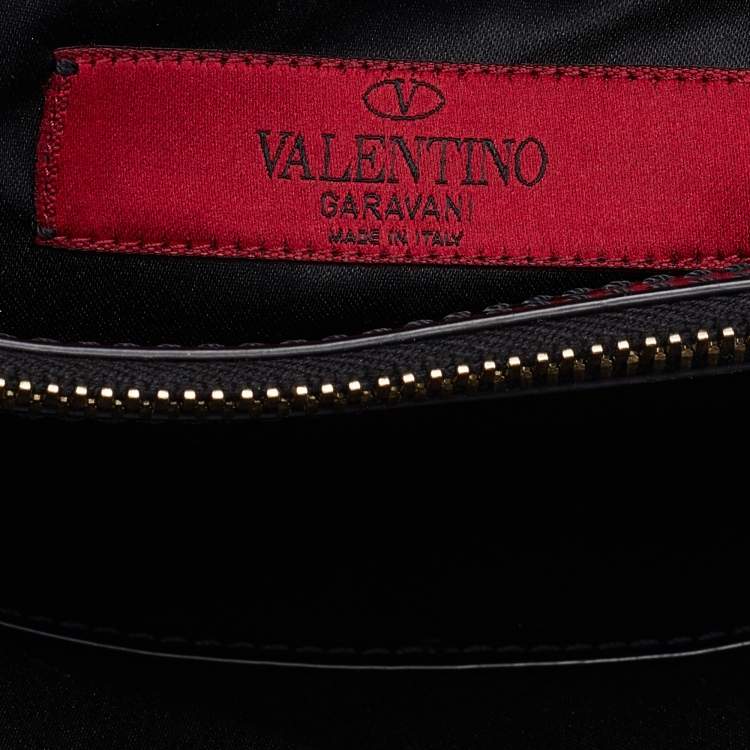 Pre Owned Valentino Beige/Black Raffia, Lace and Patent Leather Top Handle Bag