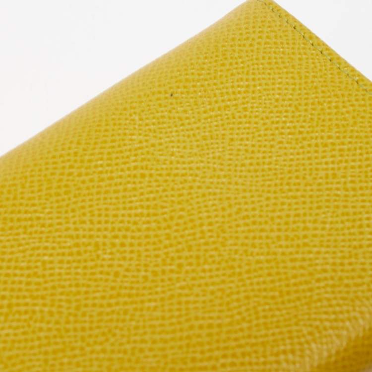 Pre Owned Valentino Green Leather Logo Flap Continental Wallet 