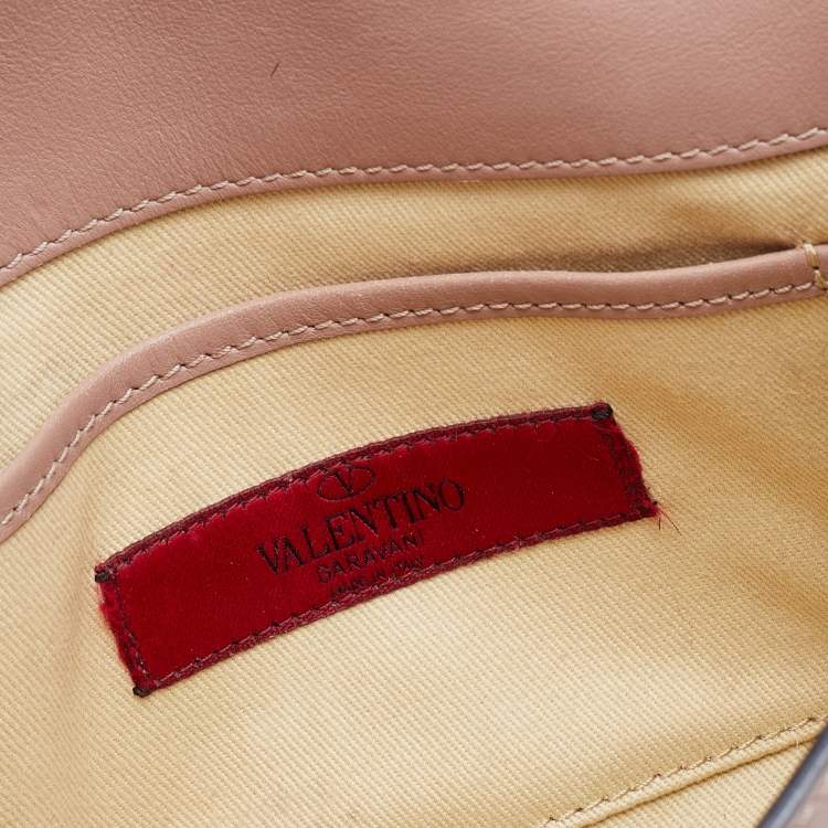 Pre Owned Valentino Pink Leather Small Rockstud Crossbody Bag