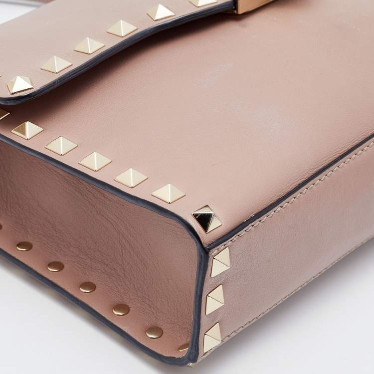 Pre Owned Valentino Pink Leather Small Rockstud Crossbody Bag