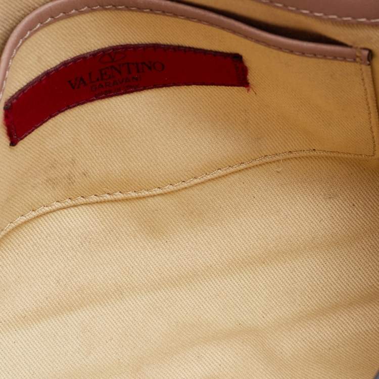 Pre Owned Valentino Pink Leather Small Rockstud Crossbody Bag