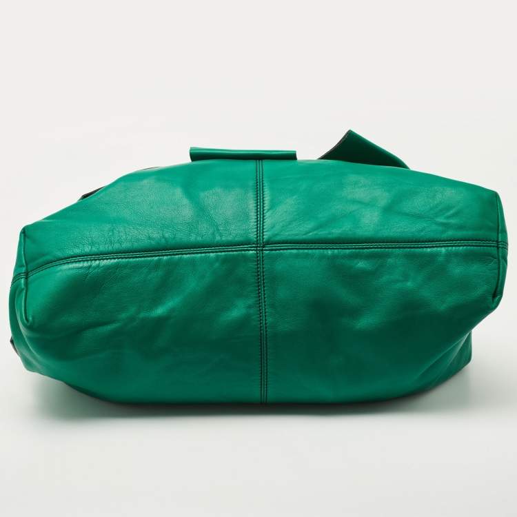 Pre Owned Valentino Green Leather Petale Hobo