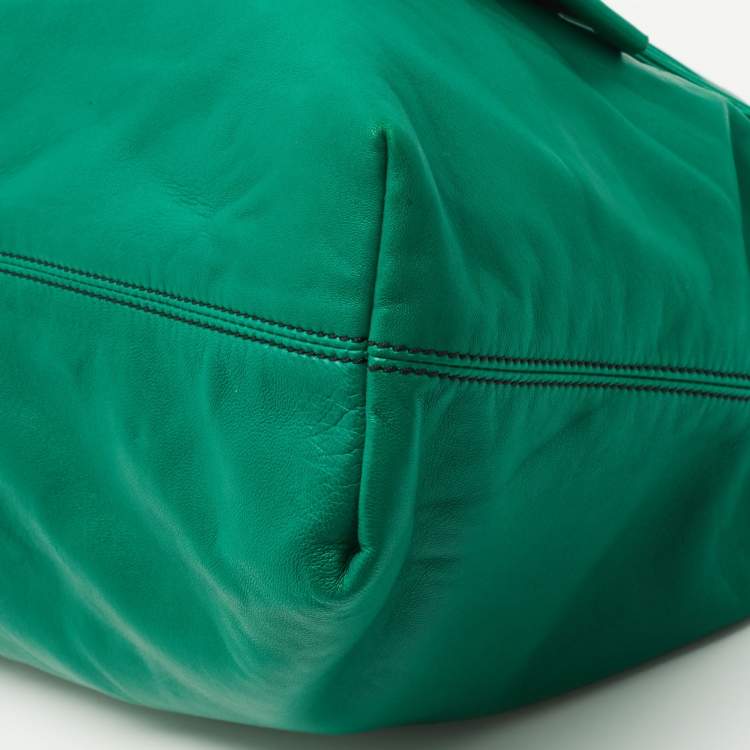 Pre Owned Valentino Green Leather Petale Hobo