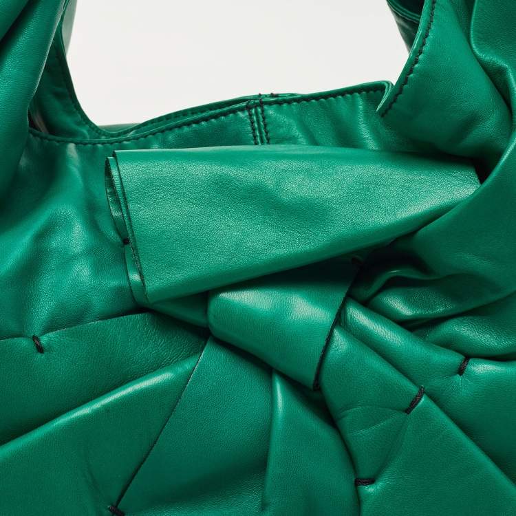 Pre Owned Valentino Green Leather Petale Hobo