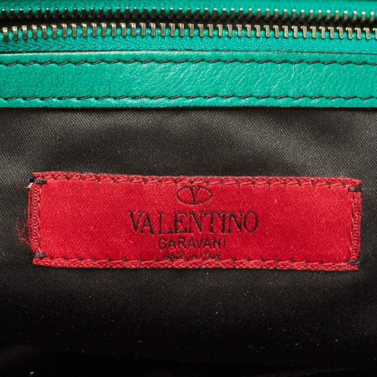 Pre Owned Valentino Green Leather Petale Hobo