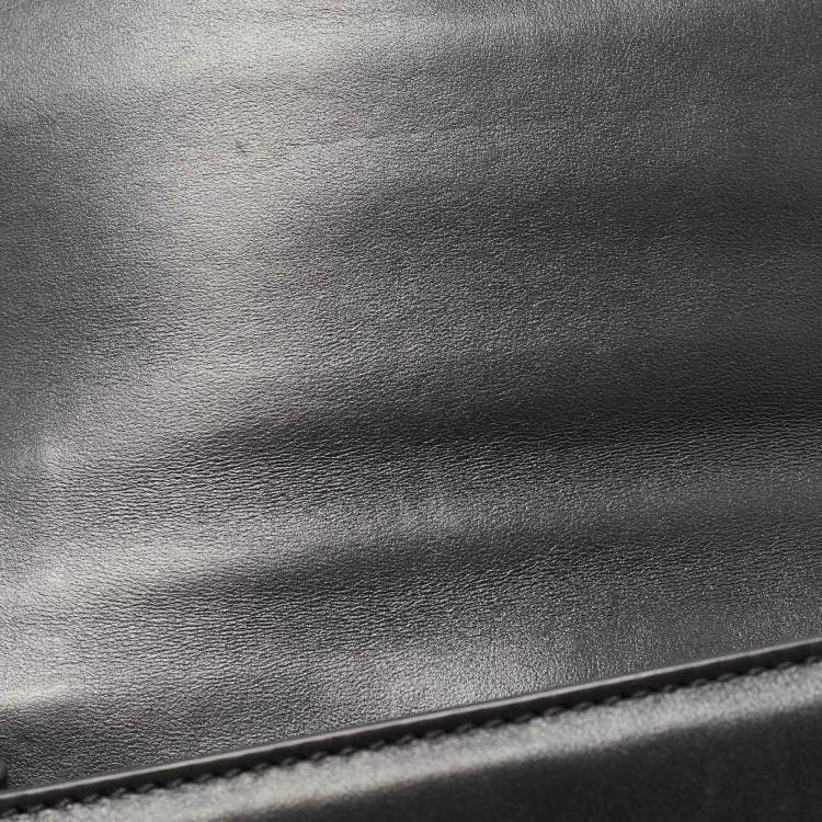 Pre Owned Valentino Black Leather Medium Glam Lock Chain Shoulder Bag