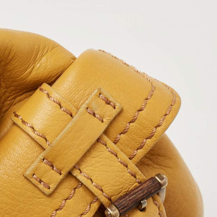 مملوكة مسبقًا Valentino Mustard Leather Crystals Embellished VLogo Hobo 