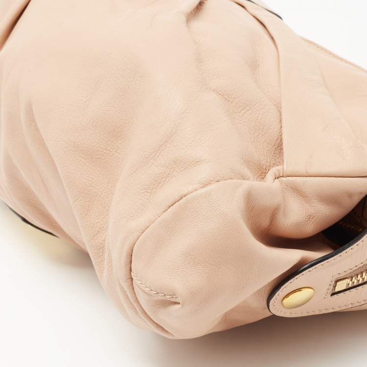 Pre Owned Valentino Beige Leather Bow Detail Shoulder Bag