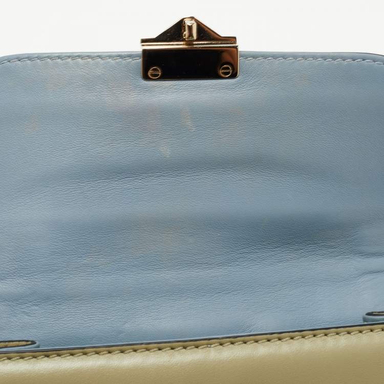 Pre Owned Valentino Multicolor Leather Small Floral Embellished Rockstud Glam Lock Flap Bag