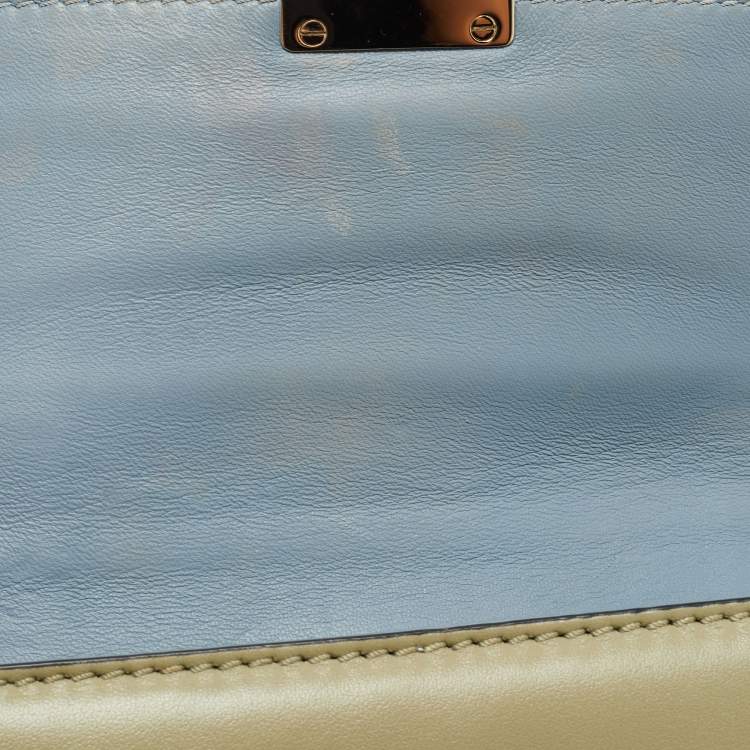 Pre Owned Valentino Multicolor Leather Small Floral Embellished Rockstud Glam Lock Flap Bag