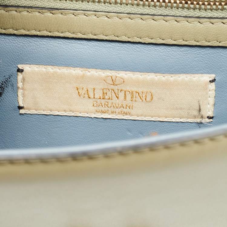 Pre Owned Valentino Multicolor Leather Small Floral Embellished Rockstud Glam Lock Flap Bag