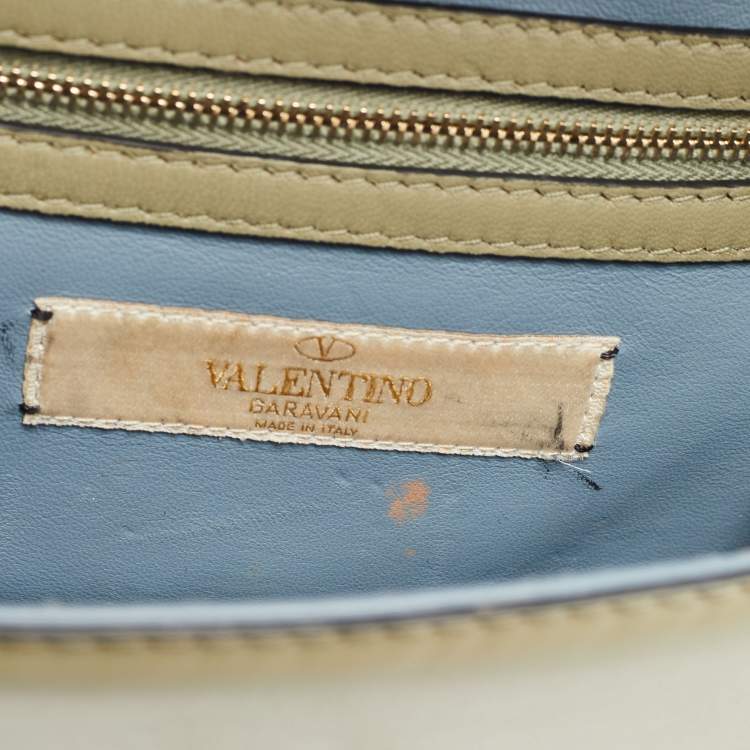 Pre Owned Valentino Multicolor Leather Small Floral Embellished Rockstud Glam Lock Flap Bag