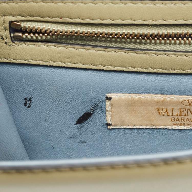 Pre Owned Valentino Multicolor Leather Small Floral Embellished Rockstud Glam Lock Flap Bag