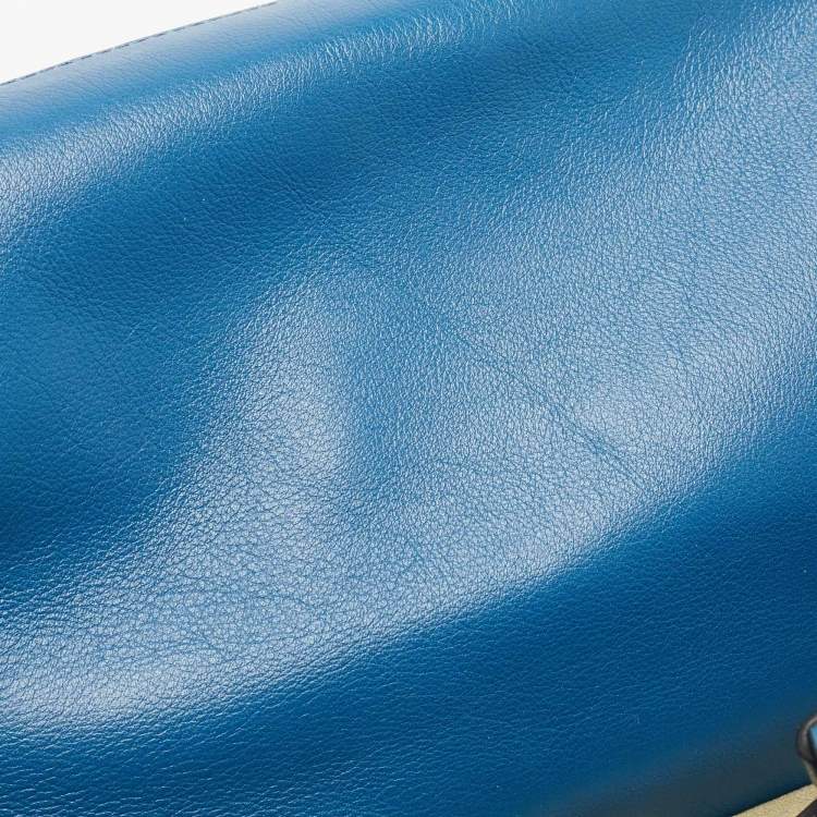 Pre Owned Valentino Blue Leather Rockstud Trapeze Tote