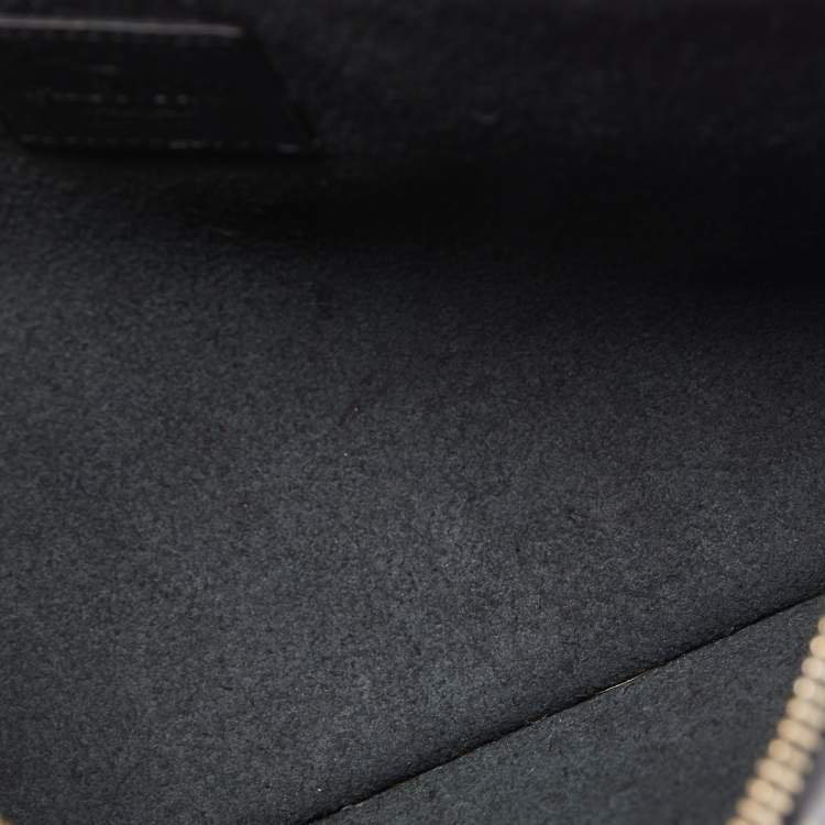 Pre Owned Valentino Black Leather Rockstud Zip Pouch