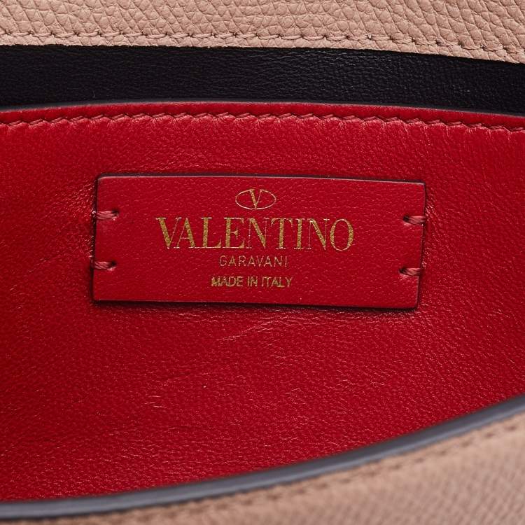 Pre Owned Valentino Beige Leather Small VSling Clutch Bag
