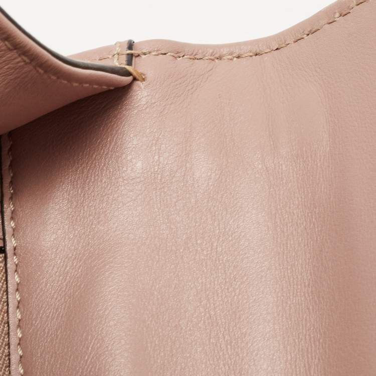 Pre Owned Valentino Pink Leather Medium Rockstud Glam Lock Flap Bag