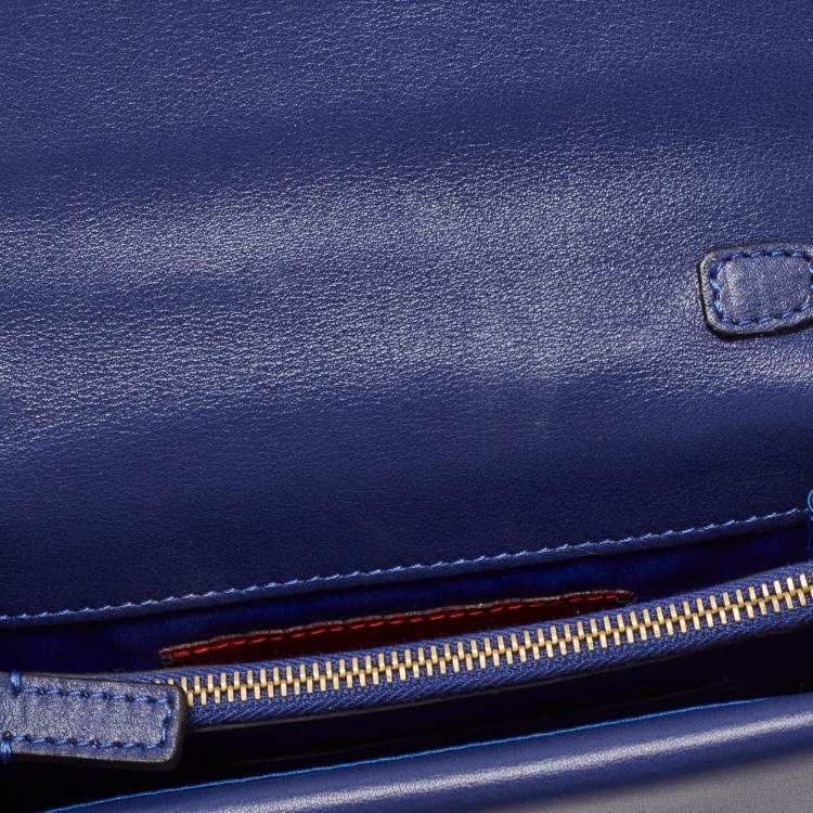 Pre Owned Valentino Blue Leather Rockstud Mini Chain Crossbody Bag 