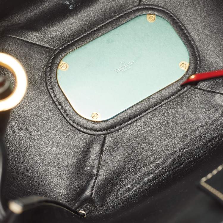 Pre Owned Valentino Brown/Black Leather VLogo Bucket Bag