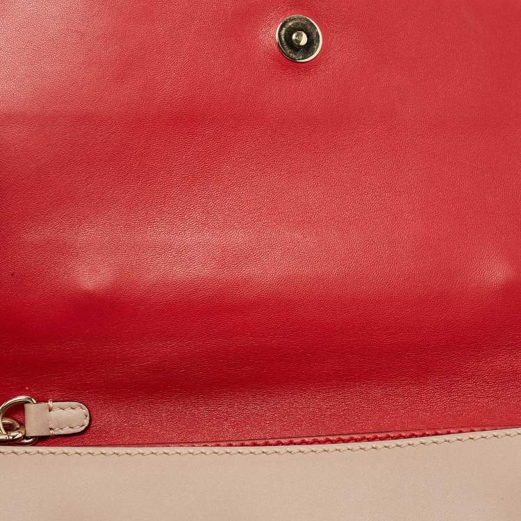 Pre Owned Valentino Beige Leather Rockstud Wristlet Clutch 