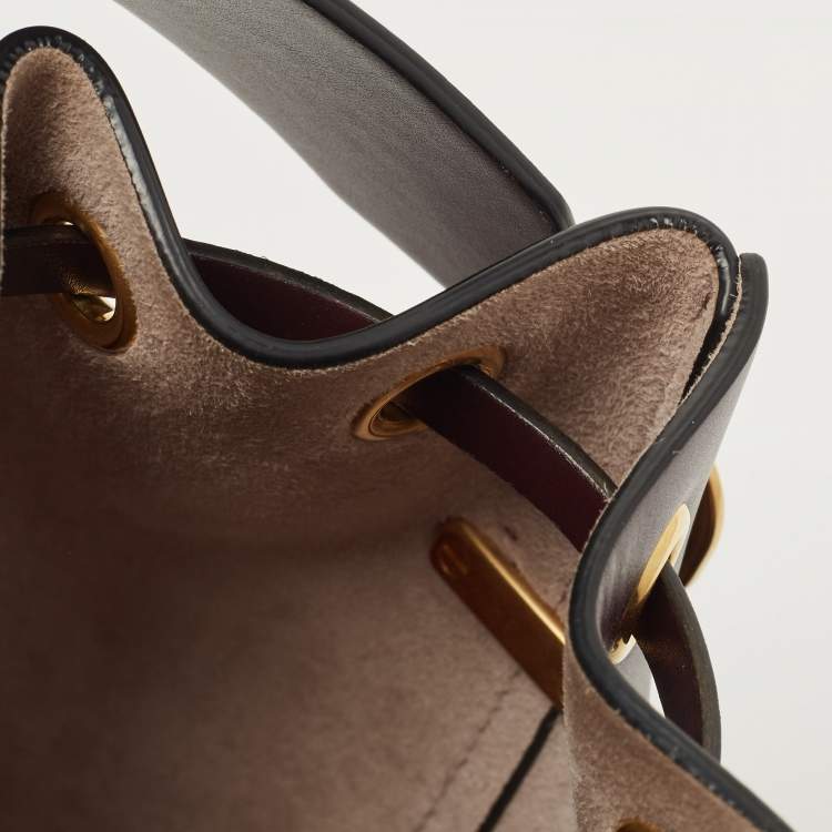 Pre Owned Valentino Burgundy Leather VLogo Bucket Bag