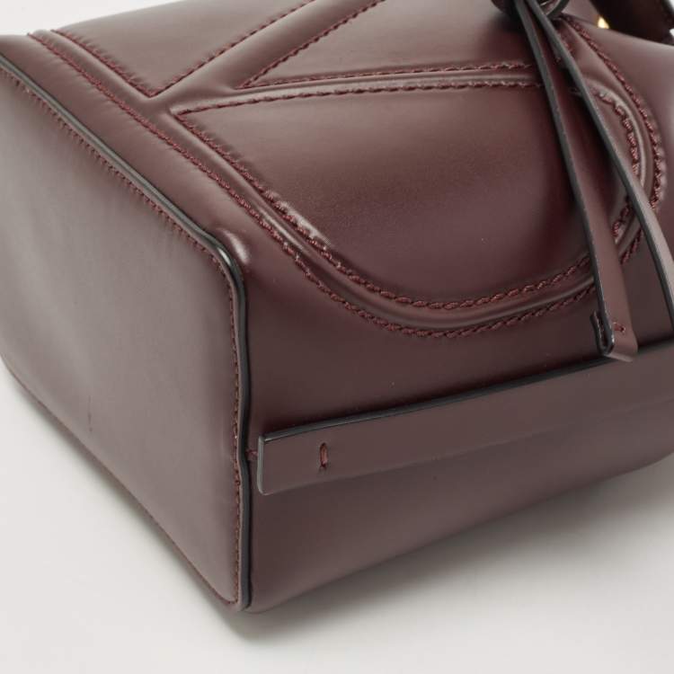 Pre Owned Valentino Burgundy Leather VLogo Bucket Bag