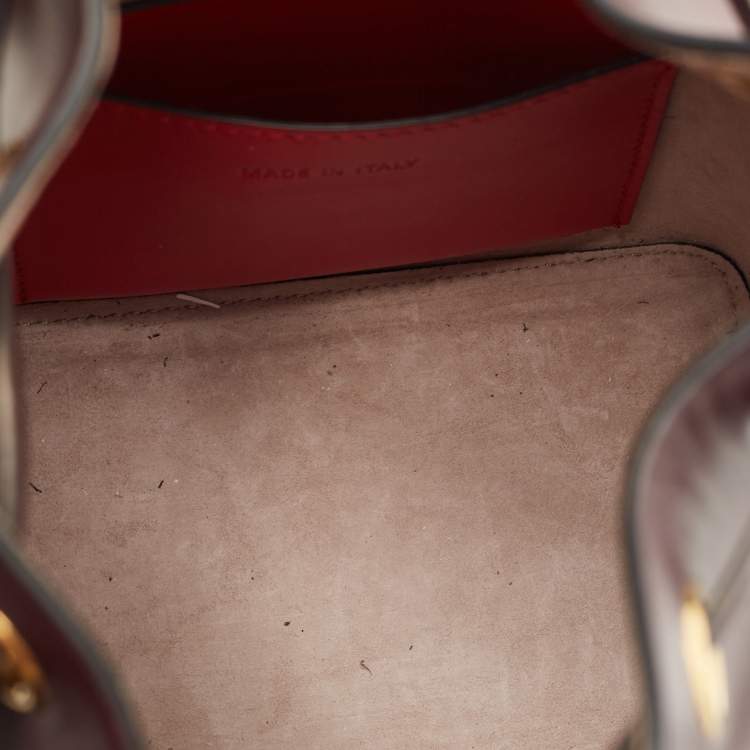 Pre Owned Valentino Burgundy Leather VLogo Bucket Bag