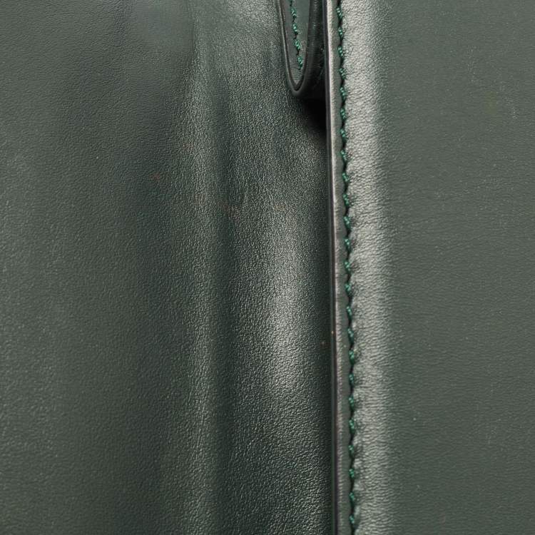 Pre Owned Valentino Green Leather Small Rockstud Glam Lock Flap Bag