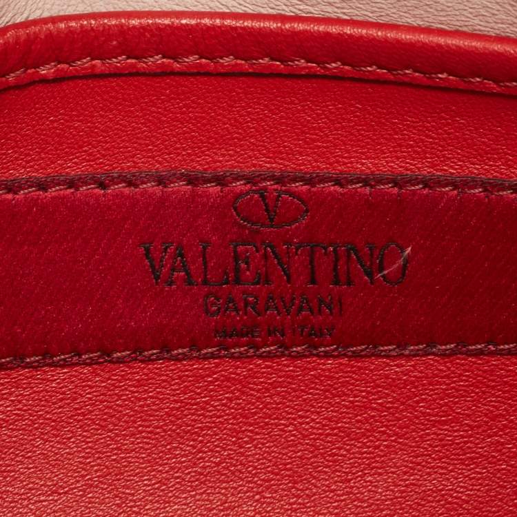 Pre Owned Valentino Pink Quilted Velvet Small Rockstud Spike Top Handle Bag
