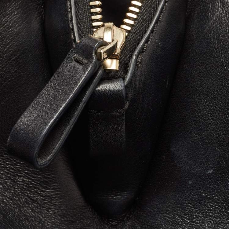 Pre Owned Valentino Black Leather Rockstud Dome Tote